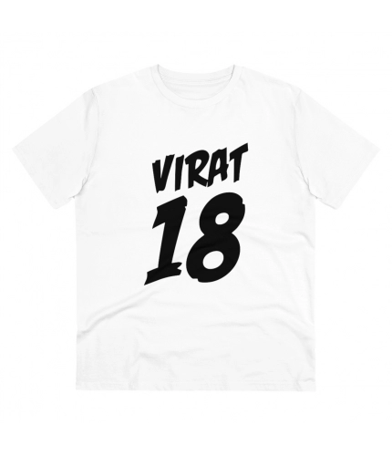 Men's PC Cotton Cricket Design Printed T Shirt (Color: White, Thread Count: 180GSM)