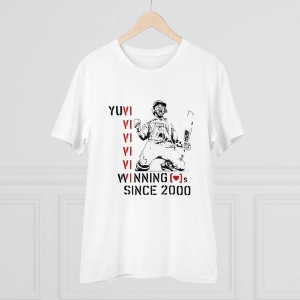Generic Men's PC Cotton Cricket Design Printed T Shirt (Color: White, Thread Count: 180GSM)
