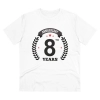 Men's PC Cotton 8th Anniversary Printed T Shirt (Color: White, Thread Count: 180GSM) Men's PC Cotton 8th Anniversary Printed T Shirt (Color: White, Thread Count: 180GSM)