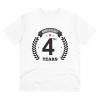 Men's PC Cotton 4th Anniversary Printed T Shirt (Color: White, Thread Count: 180GSM) Men's PC Cotton 4th Anniversary Printed T Shirt (Color: White, Thread Count: 180GSM)