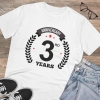 Men's PC Cotton 3rd Anniversary Printed T Shirt (Color: White, Thread Count: 180GSM) Men's PC Cotton 3rd Anniversary Printed T Shirt (Color: White, Thread Count: 180GSM)