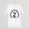 Men's PC Cotton 2nd Anniversary Printed T Shirt (Color: White, Thread Count: 180GSM)