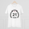 Men's PC Cotton 21st Anniversary Printed T Shirt (Color: White, Thread Count: 180GSM) Men's PC Cotton 21st Anniversary Printed T Shirt (Color: White, Thread Count: 180GSM)