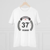 Men's PC Cotton 37th Anniversary Printed T Shirt (Color: White, Thread Count: 180GSM) Men's PC Cotton 37th Anniversary Printed T Shirt (Color: White, Thread Count: 180GSM)