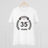 Men's PC Cotton 35th Anniversary Printed T Shirt (Color: White, Thread Count: 180GSM) Men's PC Cotton 35th Anniversary Printed T Shirt (Color: White, Thread Count: 180GSM)