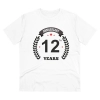 Men's PC Cotton 12th Anniversary Printed T Shirt (Color: White, Thread Count: 180GSM) Men's PC Cotton 12th Anniversary Printed T Shirt (Color: White, Thread Count: 180GSM)