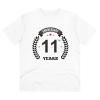 Men's PC Cotton 11th Anniversary Printed T Shirt (Color: White, Thread Count: 180GSM)