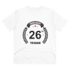 Men's PC Cotton 26th Anniversary Printed T Shirt (Color: White, Thread Count: 180GSM)
