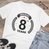 Men's PC Cotton 8th Anniversary Printed T Shirt (Color: White, Thread Count: 180GSM) Men's PC Cotton 8th Anniversary Printed T Shirt (Color: White, Thread Count: 180GSM)