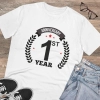 Men's PC Cotton 1st Anniversary Printed T Shirt (Color: White, Thread Count: 180GSM) Men's PC Cotton 1st Anniversary Printed T Shirt (Color: White, Thread Count: 180GSM)