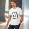 Men's PC Cotton 42nd Anniversary Printed T Shirt (Color: White, Thread Count: 180GSM) Men's PC Cotton 42nd Anniversary Printed T Shirt (Color: White, Thread Count: 180GSM)