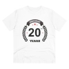 Men's PC Cotton 20th Anniversary Printed T Shirt (Color: White, Thread Count: 180GSM) Men's PC Cotton 20th Anniversary Printed T Shirt (Color: White, Thread Count: 180GSM)