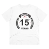 Men's PC Cotton 15th Anniversary Printed T Shirt (Color: White, Thread Count: 180GSM) Men's PC Cotton 15th Anniversary Printed T Shirt (Color: White, Thread Count: 180GSM)