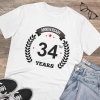 Men's PC Cotton 34th Anniversary Printed T Shirt (Color: White, Thread Count: 180GSM) Men's PC Cotton 34th Anniversary Printed T Shirt (Color: White, Thread Count: 180GSM)