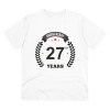 Men's PC Cotton 27th Anniversary Printed T Shirt (Color: White, Thread Count: 180GSM) Men's PC Cotton 27th Anniversary Printed T Shirt (Color: White, Thread Count: 180GSM)
