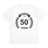 Men's PC Cotton 50th Anniversary Printed T Shirt (Color: White, Thread Count: 180GSM)