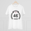 Men's PC Cotton 46th Anniversary Printed T Shirt (Color: White, Thread Count: 180GSM)