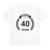 Men's PC Cotton 40th Anniversary Printed T Shirt (Color: White, Thread Count: 180GSM) Men's PC Cotton 40th Anniversary Printed T Shirt (Color: White, Thread Count: 180GSM)