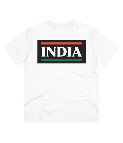 Men's PC Cotton India Printed T Shirt (Color: White, Thread Count: 180GSM)