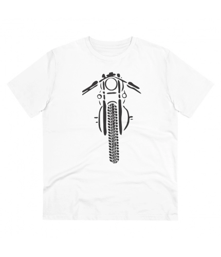 Men's PC Cotton Bike Ride Design Printed T Shirt (Color: White, Thread Count: 180GSM)