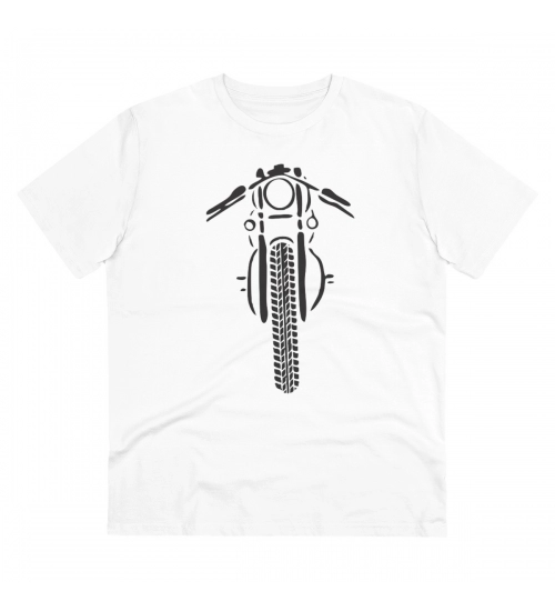 Men's PC Cotton Bike Ride Design Printed T Shirt (Color: White, Thread Count: 180GSM)