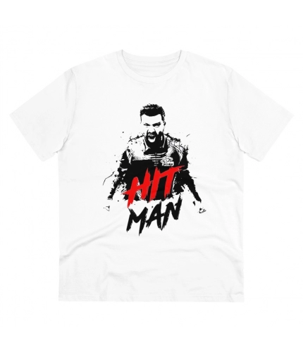 Men's PC Cotton Cricket Design Printed T Shirt (Color: White, Thread Count: 180GSM)