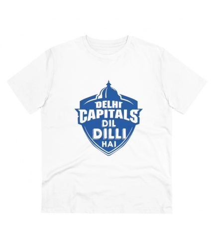 Men's PC Cotton Cricket Design Printed T Shirt (Color: White, Thread Count: 180GSM)