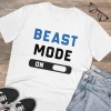 Men's PC Cotton Beast Mode On Printed T Shirt (Color: White, Thread Count: 180GSM) Men's PC Cotton Beast Mode On Printed T Shirt (Color: White, Thread Count: 180GSM)