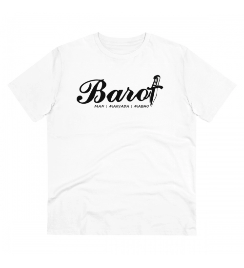Men's PC Cotton Cast Design Barot Printed T Shirt (Color: White, Thread Count: 180GSM)