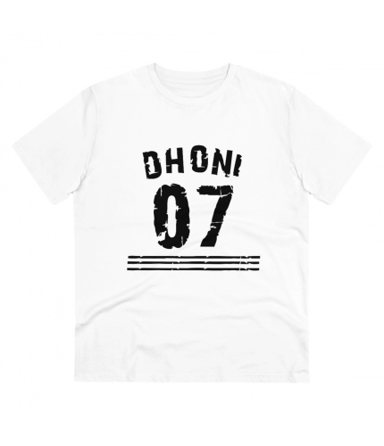 Men's PC Cotton Cricket Design Printed T Shirt (Color: White, Thread Count: 180GSM)