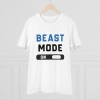 Men's PC Cotton Beast Mode On Printed T Shirt (Color: White, Thread Count: 180GSM) Men's PC Cotton Beast Mode On Printed T Shirt (Color: White, Thread Count: 180GSM)