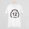 Men's PC Cotton 12th Anniversary Printed T Shirt (Color: White, Thread Count: 180GSM) Men's PC Cotton 12th Anniversary Printed T Shirt (Color: White, Thread Count: 180GSM)