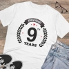 Men's PC Cotton 9th Anniversary Printed T Shirt (Color: White, Thread Count: 180GSM) Men's PC Cotton 9th Anniversary Printed T Shirt (Color: White, Thread Count: 180GSM)