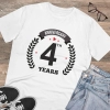 Men's PC Cotton 4th Anniversary Printed T Shirt (Color: White, Thread Count: 180GSM) Men's PC Cotton 4th Anniversary Printed T Shirt (Color: White, Thread Count: 180GSM)