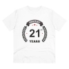 Men's PC Cotton 21st Anniversary Printed T Shirt (Color: White, Thread Count: 180GSM) Men's PC Cotton 21st Anniversary Printed T Shirt (Color: White, Thread Count: 180GSM)