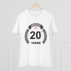 Men's PC Cotton 20th Anniversary Printed T Shirt (Color: White, Thread Count: 180GSM) Men's PC Cotton 20th Anniversary Printed T Shirt (Color: White, Thread Count: 180GSM)