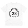 Men's PC Cotton 28th Anniversary Printed T Shirt (Color: White, Thread Count: 180GSM) Men's PC Cotton 28th Anniversary Printed T Shirt (Color: White, Thread Count: 180GSM)