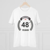 Men's PC Cotton 48th Anniversary Printed T Shirt (Color: White, Thread Count: 180GSM) Men's PC Cotton 48th Anniversary Printed T Shirt (Color: White, Thread Count: 180GSM)