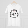 Men's PC Cotton 47th Anniversary Printed T Shirt (Color: White, Thread Count: 180GSM)
