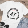 Men's PC Cotton 47th Anniversary Printed T Shirt (Color: White, Thread Count: 180GSM)