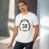 Men's PC Cotton 39th Anniversary Printed T Shirt (Color: White, Thread Count: 180GSM) Men's PC Cotton 39th Anniversary Printed T Shirt (Color: White, Thread Count: 180GSM)