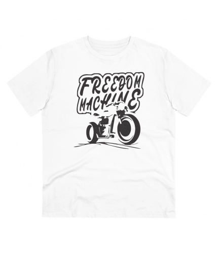 Men's PC Cotton Bike Ride Design Printed T Shirt (Color: White, Thread Count: 180GSM)