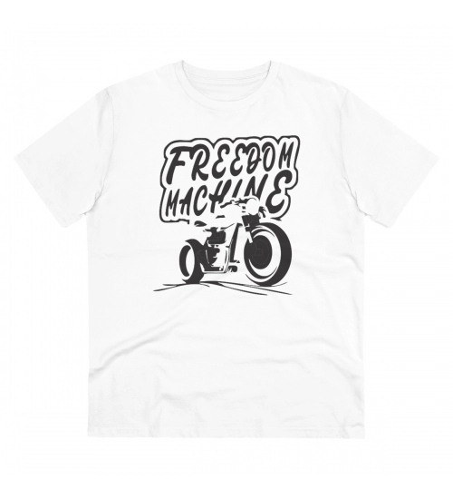 Men's PC Cotton Bike Ride Design Printed T Shirt (Color: White, Thread Count: 180GSM)