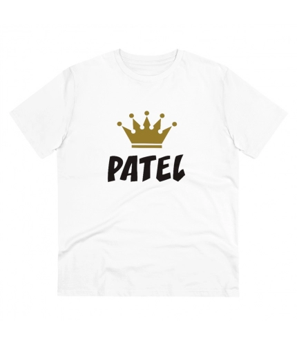 Men's PC Cotton Patel Printed T Shirt (Color: White, Thread Count: 180GSM)