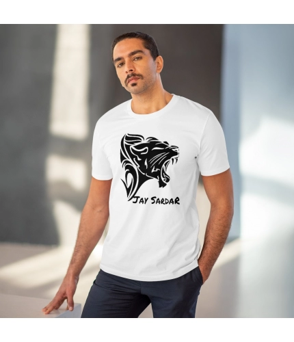 Men's PC Cotton Jay Sardar Printed T Shirt (Color: White, Thread Count: 180GSM) Men's PC Cotton Jay Sardar Printed T Shirt (Color: White, Thread Count: 180GSM)