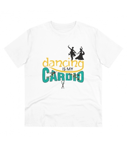 Men's PC Cotton Dancing Is My Cardio Printed T Shirt (Color: White, Thread Count: 180GSM)