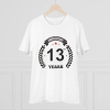 Men's PC Cotton 13th Anniversary Printed T Shirt (Color: White, Thread Count: 180GSM) Men's PC Cotton 13th Anniversary Printed T Shirt (Color: White, Thread Count: 180GSM)