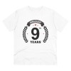 Men's PC Cotton 9th Anniversary Printed T Shirt (Color: White, Thread Count: 180GSM) Men's PC Cotton 9th Anniversary Printed T Shirt (Color: White, Thread Count: 180GSM)