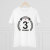 Men's PC Cotton 3rd Anniversary Printed T Shirt (Color: White, Thread Count: 180GSM) Men's PC Cotton 3rd Anniversary Printed T Shirt (Color: White, Thread Count: 180GSM)