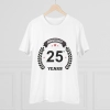 Men's PC Cotton 25th Anniversary Printed T Shirt (Color: White, Thread Count: 180GSM) Men's PC Cotton 25th Anniversary Printed T Shirt (Color: White, Thread Count: 180GSM)